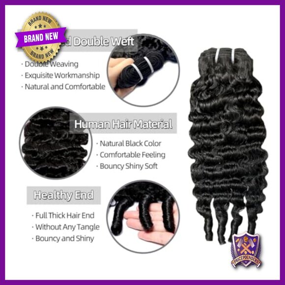 24 Inch Human Hair Extensions 100% Unprocessed Deep Wave Quick Weave main image 4